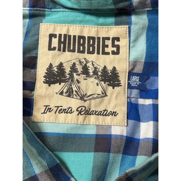 Men's Chubbies Flannel Plaid Long Sleeve Button Down Shirt, Size L - Picture 4 of 6